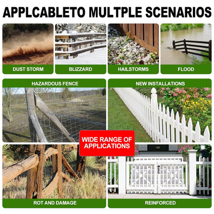 One-Piece Fence Post Repair Kit，Heavy Duty Steel Fence Post Anchor Ground Spike ，Quick Fix