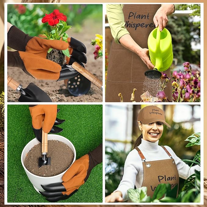 Tarpop Garden Tool Set Plant Whisperer Gardening Gifts for Women, 7 Piece Vegetable Planting Tool