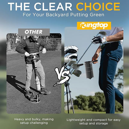 KINGTOP Portable Golf Hole Cutter – Detachable Handle, USGA Standard 4Inch & 6Inch Hole Digger