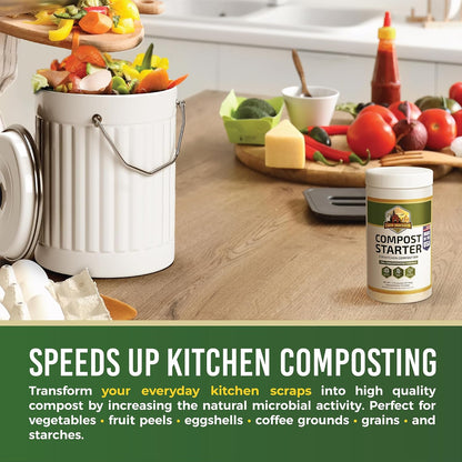 Compost Starter - 100x Concentrated All Natural Compost Accelerator for Countertop Kitchen Bin