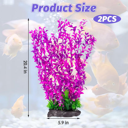 Hamiledyi Aquarium Plastic Plants Aquarium Decor Artificial Fish Tank Plants,Tall Fish Tank
