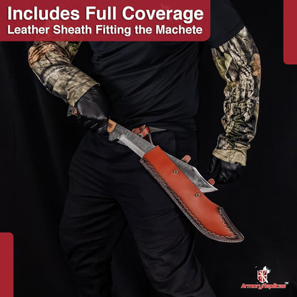 Armory Replicas™ Into The Wild High Carbon Steel Full Tang Outdoor Camping Machete – 14-inch Blade