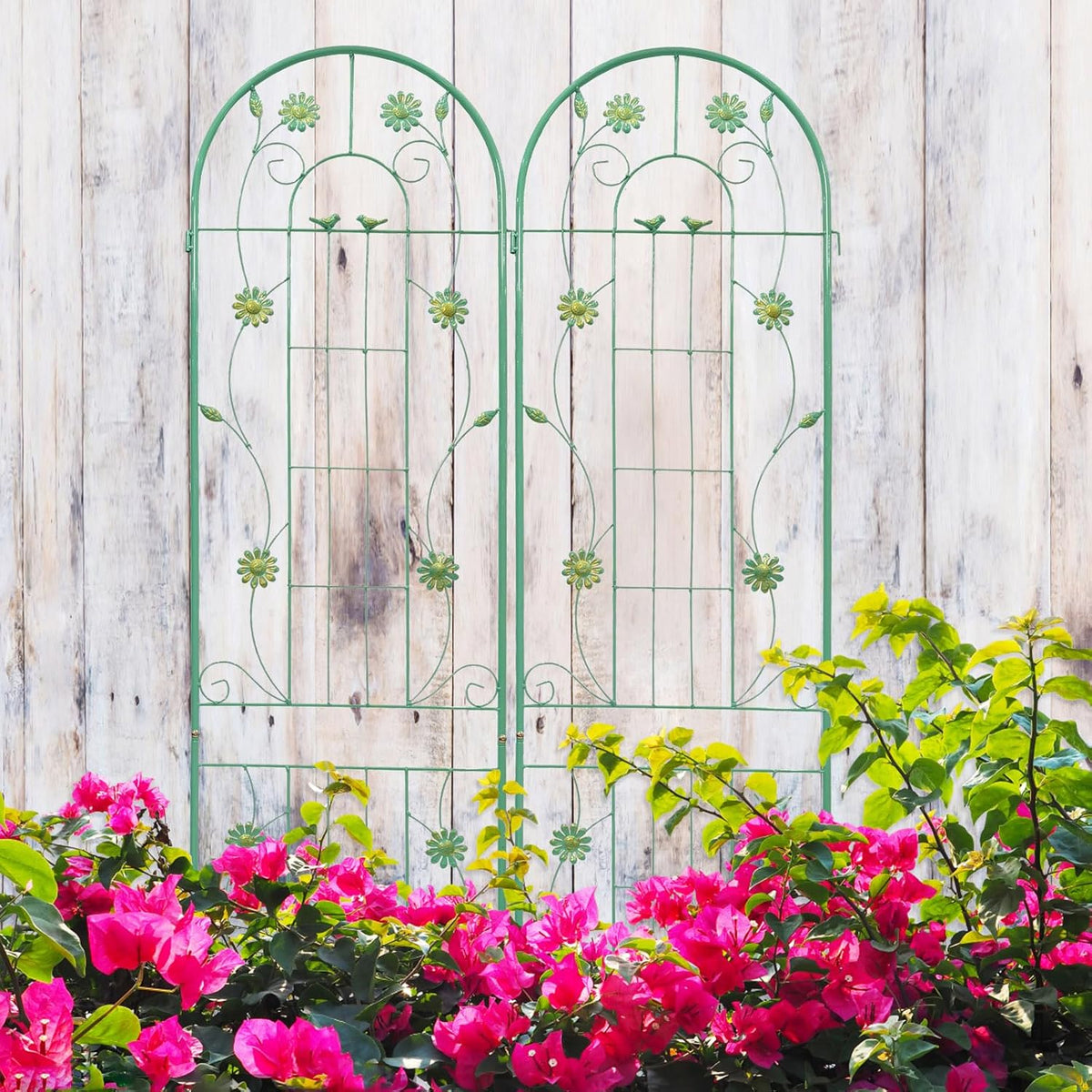 4 Pack Metal Garden Trellis 86.7" H Garden Fence Rustproof Trellis for Climbing Plants Support