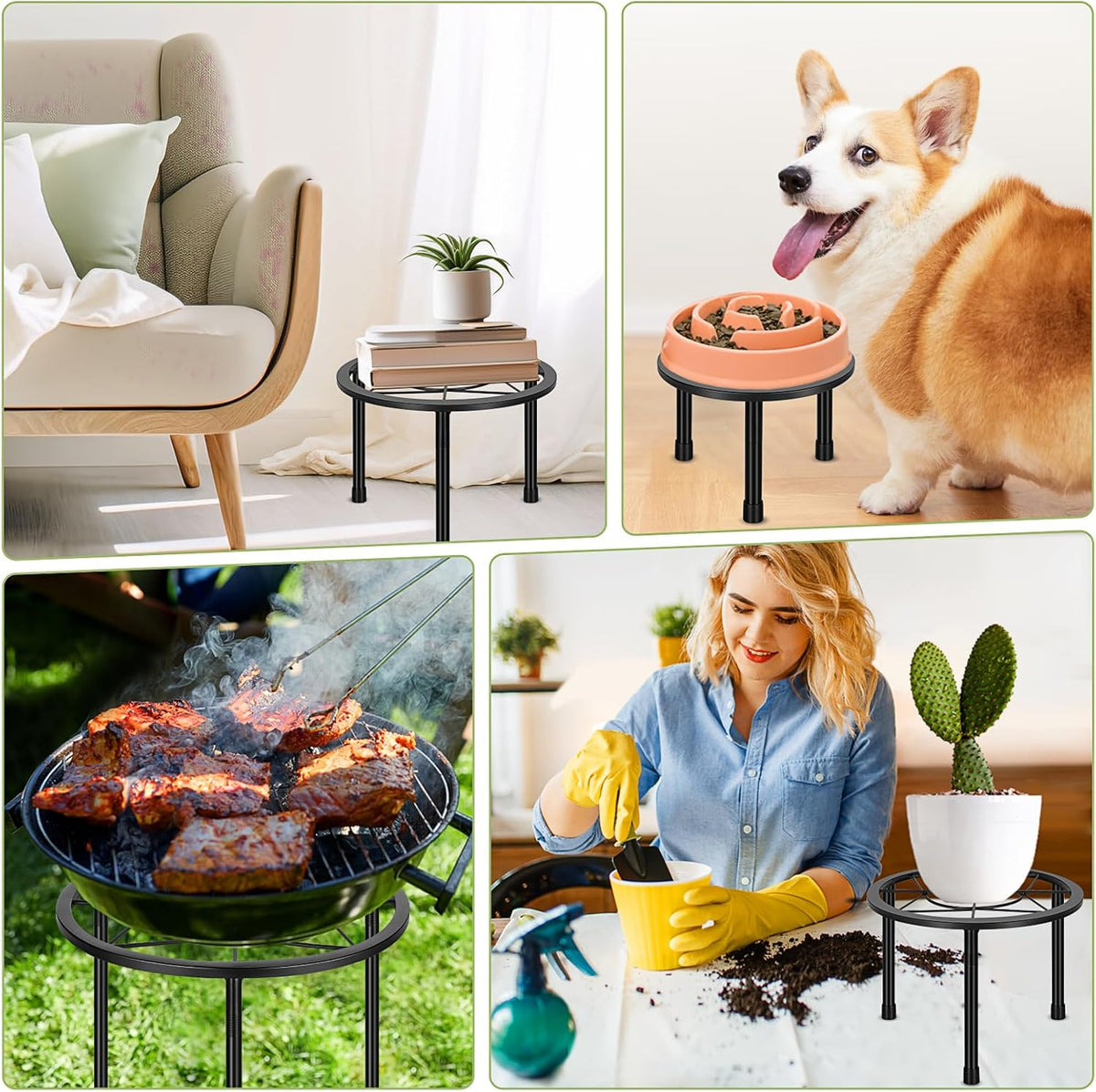 6 Pack Metal Plant Stands, Heavy Duty Plant Stand for Indoor Outdoor, Anti-Rust Iron Flower Pot
