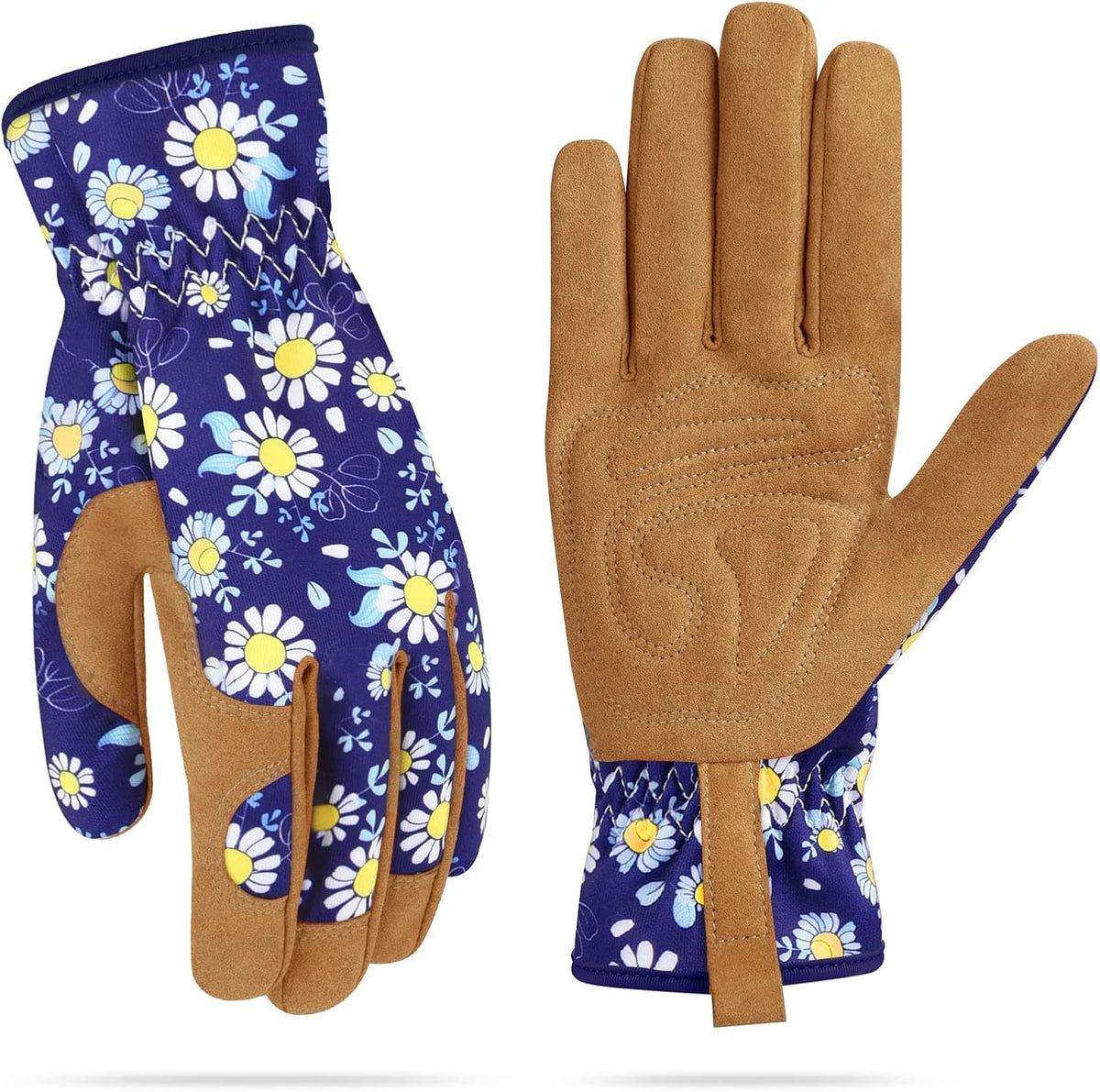 Womens Gardening Weeding Working Gloves, Leather Garden Glove for Women Thorn Proof No Stab for