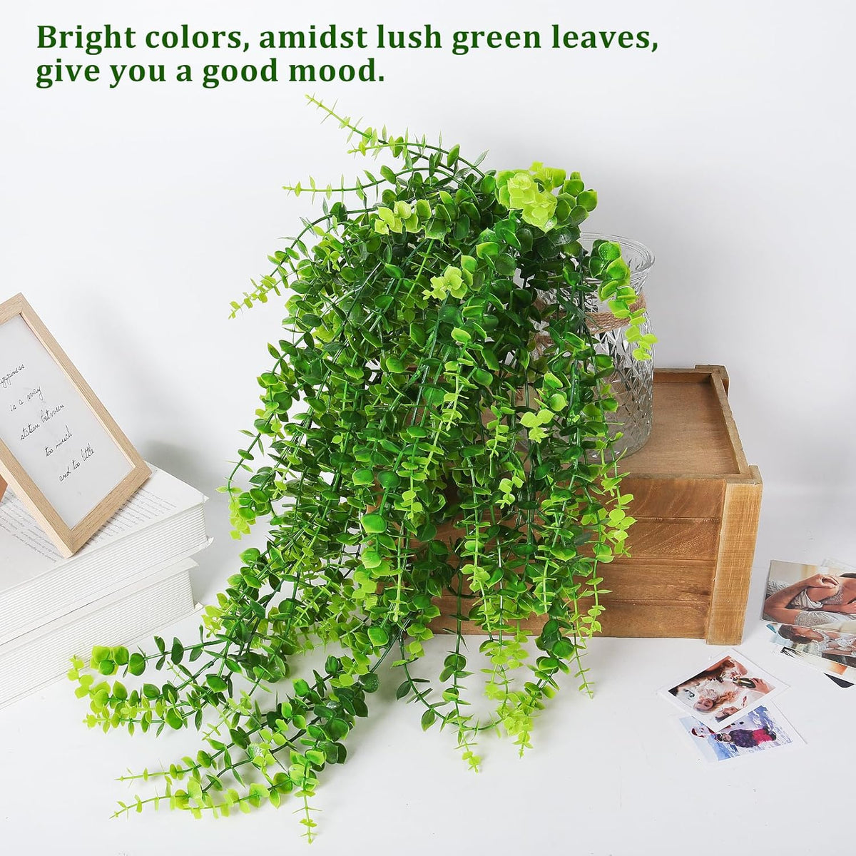 RECUTMS Hanging Money Plants Fake Outdoor Hanging Artificial Flower for Outdoors Hanging Basket