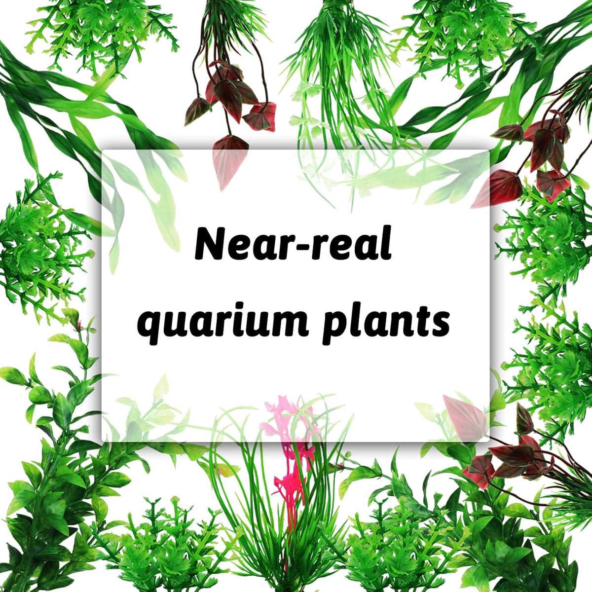 Fish Tank Accessories Aquarium Decorations Rock Plants, 20pcs Green Fish Tank Decorations Plants