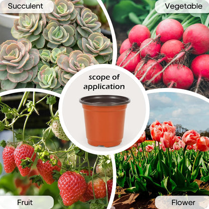 300 Pack 4 Inch Plastic Nursery Pots for Plants, Small Seedling Pots Succulent Pots Flower Pots