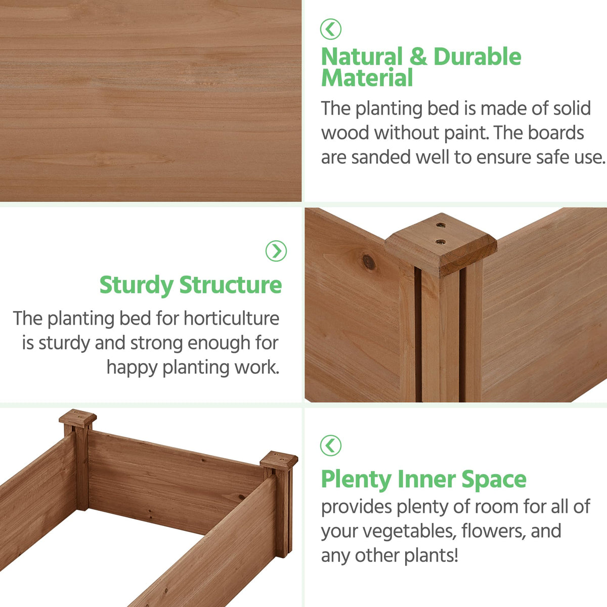 Yaheetech Raised Garden Bed Planter Box for Vegetables Growing, Dark Brown