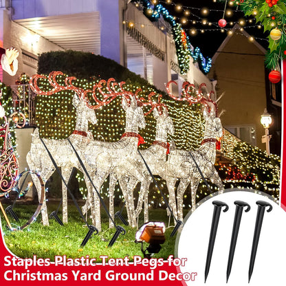 Vicenpal 24 Pcs 7 Inch Plastic Yard Stakes Inflatables Heavy Duty Plastic Garden Stakes for Tent
