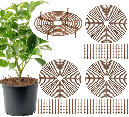 Plant Pot Cover, 3 Pack Planter Protectors Flower Pot Gird for Indoor Potted Soil Cover Round Plant