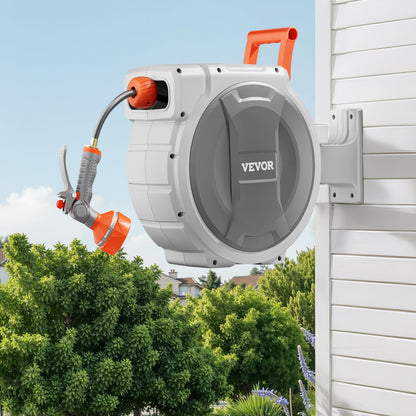 VEVOR Retractable Garden Hose Reel, 1/2 Inch x 84 ft Wall Mounted Heavy Duty Garden Hose Reel with