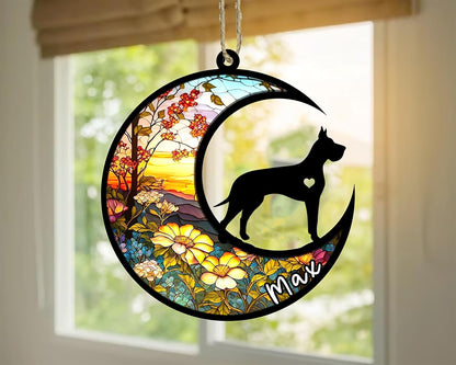 Personalized Dog Memorial, Custom Name Great Dane Dog Christmas Ornament with Name, Custom Breeds