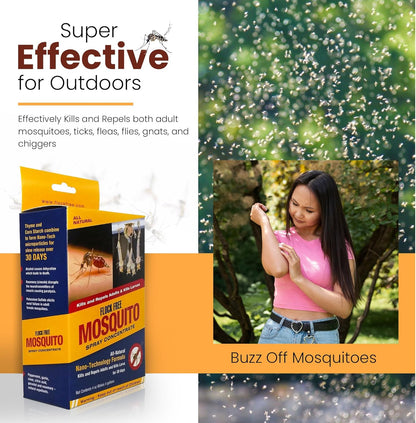 Natural Mosquito Control Spray Concentrate, Repels Mosquitoes, Ticks, Fleas, Flies, Gnats, and