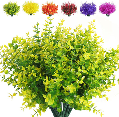 RECUTMS Artificial Boxwood Plants Outdoor Fake Spring Plants Uv Resistant Artificial Shrubs for