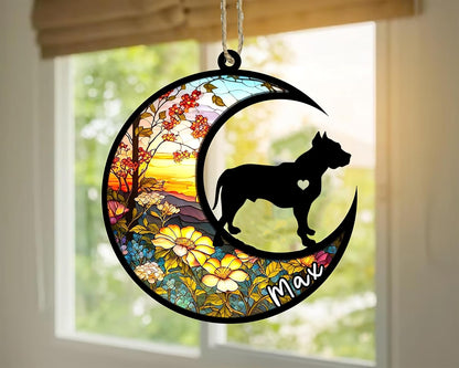 Personalized Dog Memorial, Custom Name Pit Bull Dog Christmas Ornament with Name, Custom Breeds