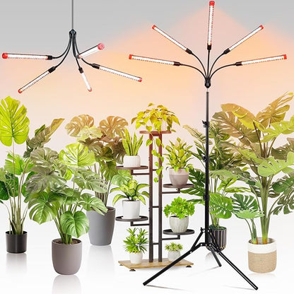 FECiDA Gamechanger! 45W 5Head Tripod Stand Tall Plant Light, 2025 Grow Lights for Indoor Plants