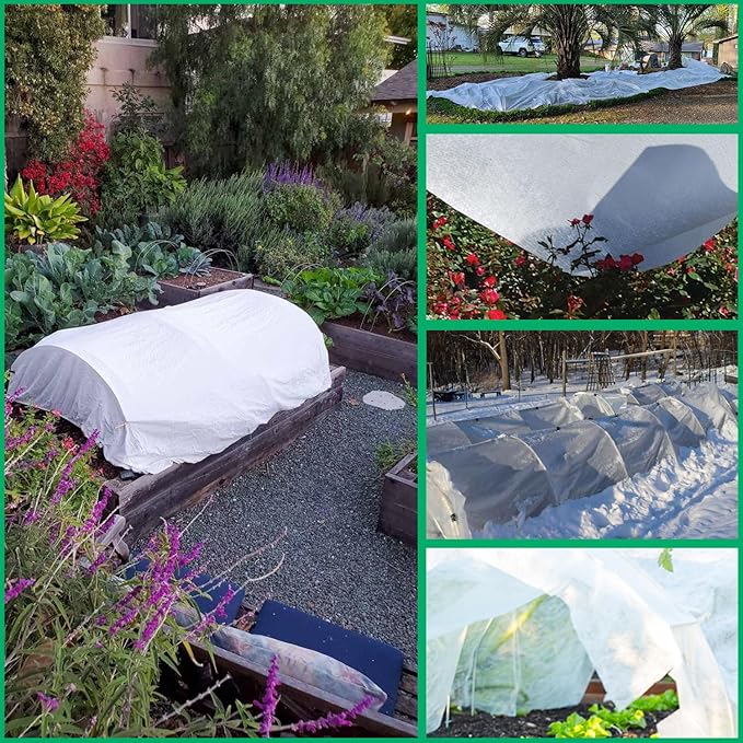 Plant Covers Freeze Protection 10ft x 33ft 1.1 oz Frost Cloth Plant Freeze Protection, Frost