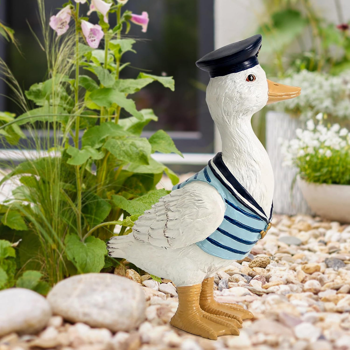 Garden Duck Statues for Outdoor Decorations,Porch Duck Figurine Sculptures for Garden Decor,Animal