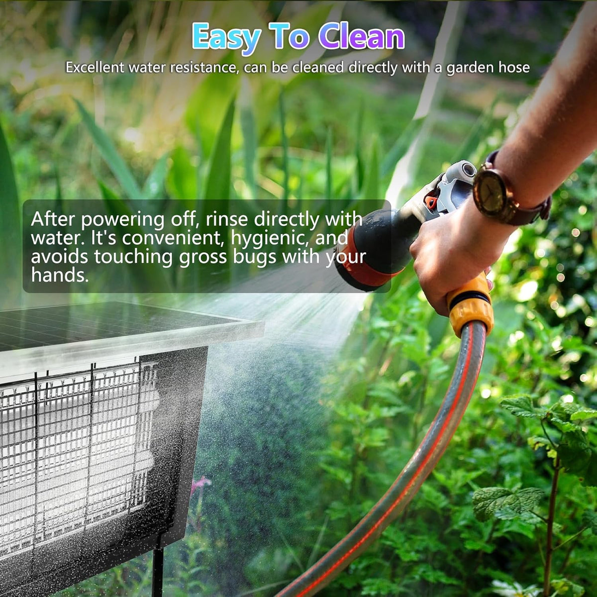 Powerful Solar Bug Zapper Outdoor for 2000 sq.ft with 13FT Extension Cord, Poartable Rechargeable