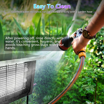 Powerful Solar Bug Zapper Outdoor for 2000 sq.ft with 13FT Extension Cord, Poartable Rechargeable