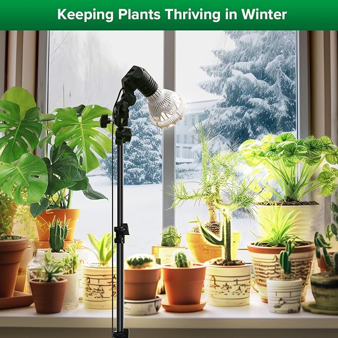 SANSI Grow Lights for Indoor Plants, 4 Dimmable Levels 30W Full Spectrum Plant Lights for Indoor