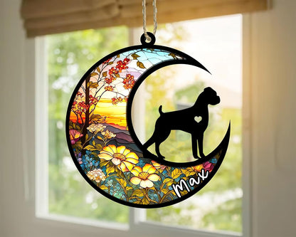 Personalized Dog Memorial, Custom Name Boxer Dog Christmas Ornament with Name, Custom Breeds, Pet