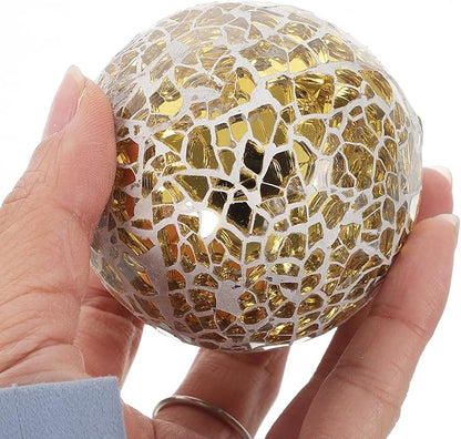 4pcs Mosaic Ball Home Sphere Ball Home Mosaic Sphere Decorative Glass Ornament Crafts Ornament