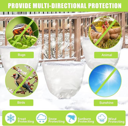 Svepndic 4 PCS Winter Plant Covers Freeze Protection,39X39 Reusable Plant Protector Bag with