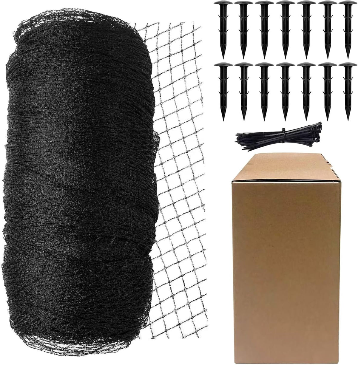 Koi Fish Pond Netting Shield 20ft x 20ft, Black Heavy Duty Pool Leaf net Cover, Protects Garden