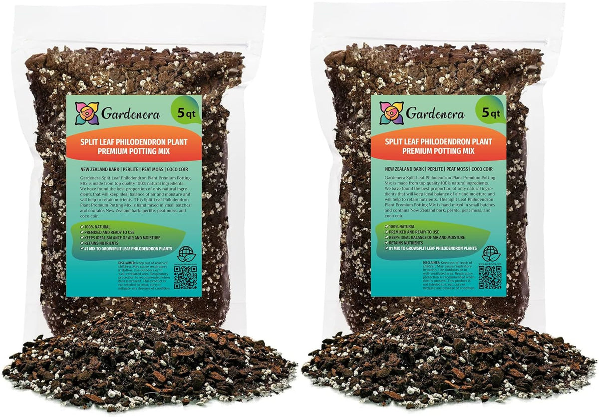 Gardenera Split Leaf Philodendron Planting Mix - Promotes Steady Growth and Vibrant Foliage - 10