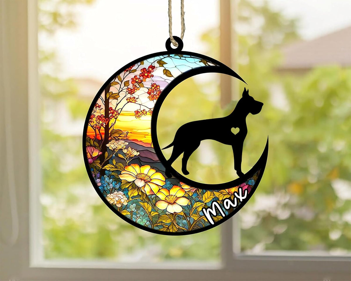 Personalized Dog Memorial, Custom Name Great Dane Dog Christmas Ornament with Name, Custom Breeds