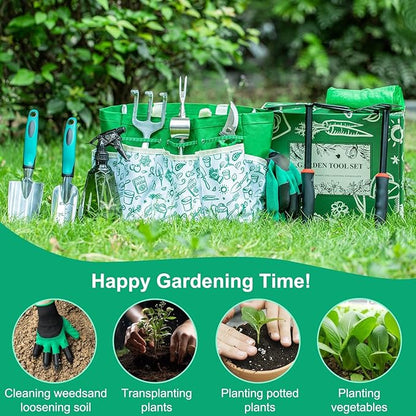 Garden Tool Set for Women, 12pcs Heavy Duty Gardening Tools, Cute Gardening Supplies Gifts for