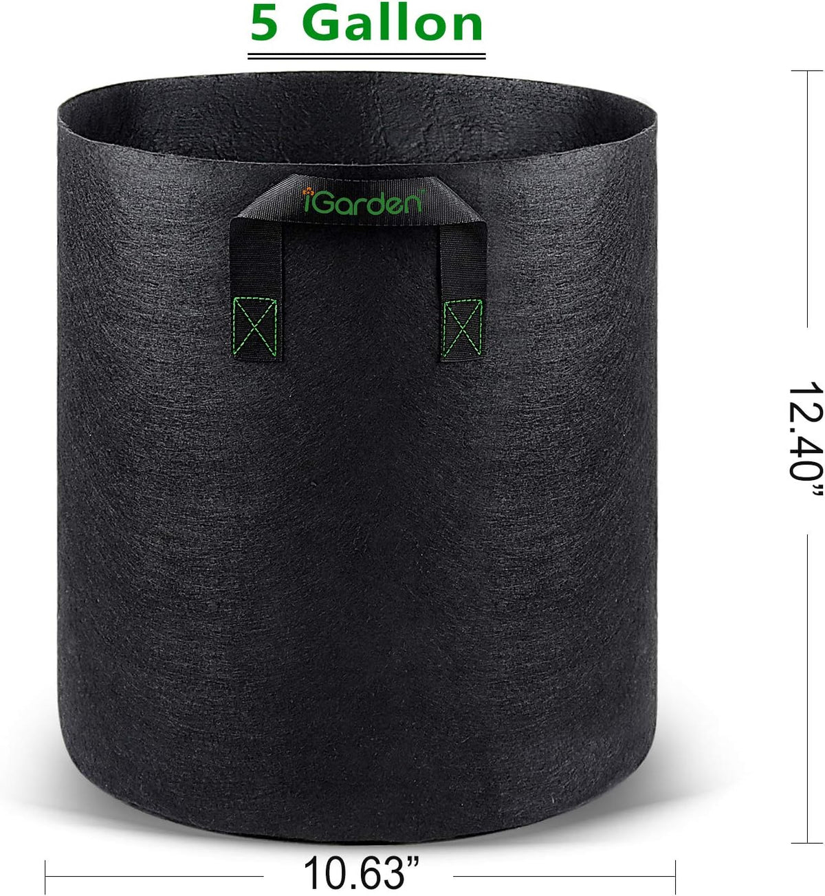 Grow Bags Tall, 5 Gallon Grow Pots 6 Pack with Handles, Heavy Duty 280G Thickened Nonwoven Fabric