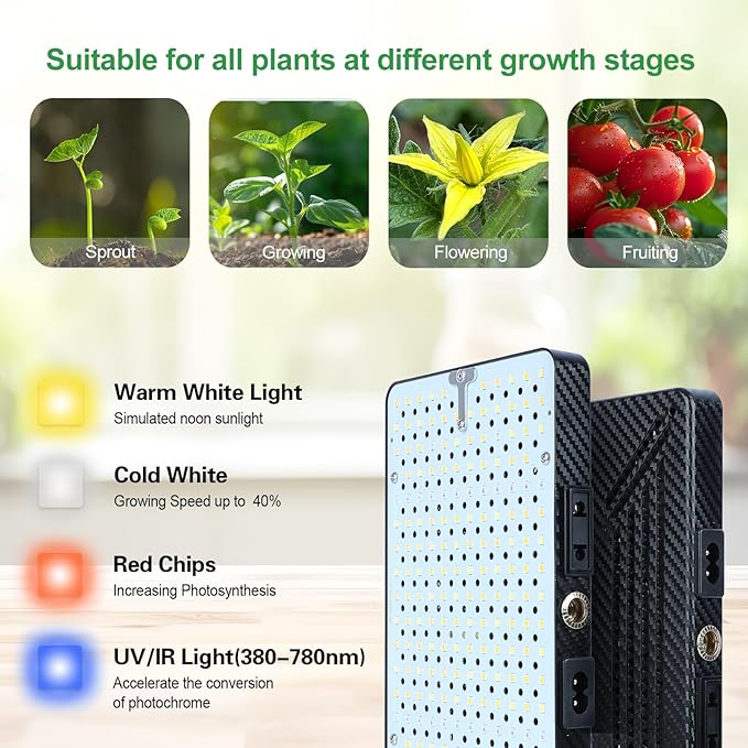 25W Grow Lights for Indoor Plants, Seed Starting, Bonsai with Stand and Timer Auto On/Off, 2500