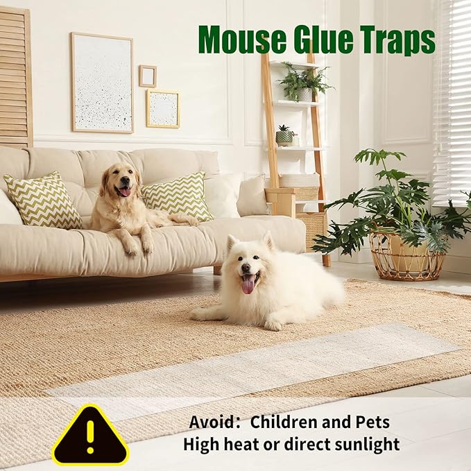 Qualirey 4 Pcs 47 Inch Ultra Large Sticky Mouse Glue Traps Sticky Rat Trap That Work for Rats