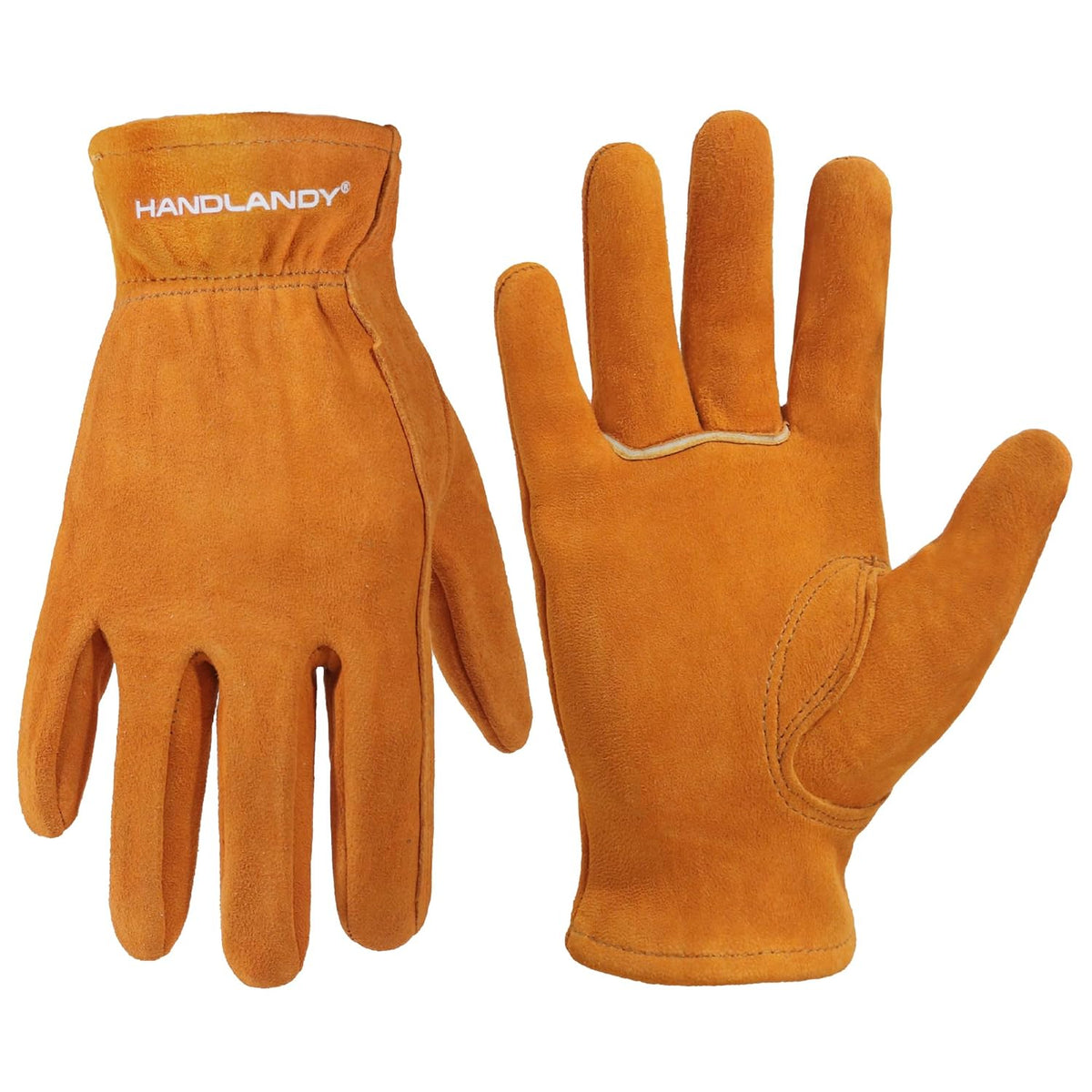 HANDLANDY Kids Genuine Leather Work Gloves for ages 3-11, Children Gardening Gloves for Boys, Girls
