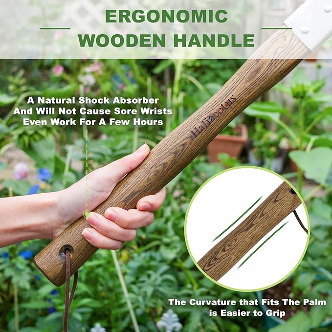 Haliaeetus Pick Axe, Stainless Steel Mattock with Sharp Pick and Cutting Edge for Breaking up Heavy