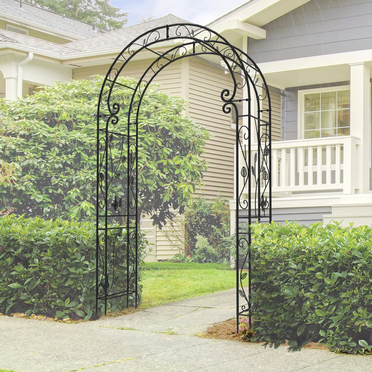 Trellume Garden Abor - 88"(H)*51"(L), Sturdy Metal Garden Arch with Rust-Resistant Finish, Trellis