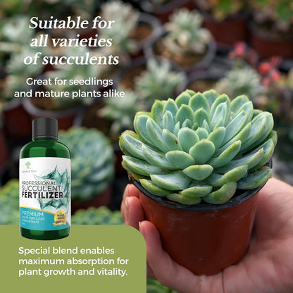 Professional Liquid Succulent Plant Fertilizer | 3-1-2 Concentrate for Plants and Flowers |
