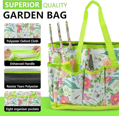Garden Tool Set 9 Piece Heavy Duty Aluminum Gardening Hand Tools Kit Cute Gardening Supplies with