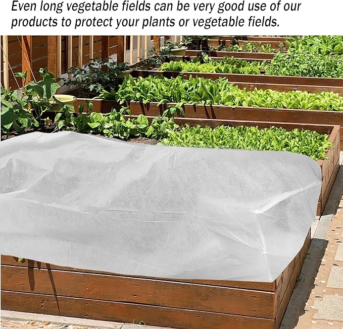 Rectangular Plant Cover Frost Big Size for 8×2×2FT Non Woven Fabric Garden Bed Cover with Zip