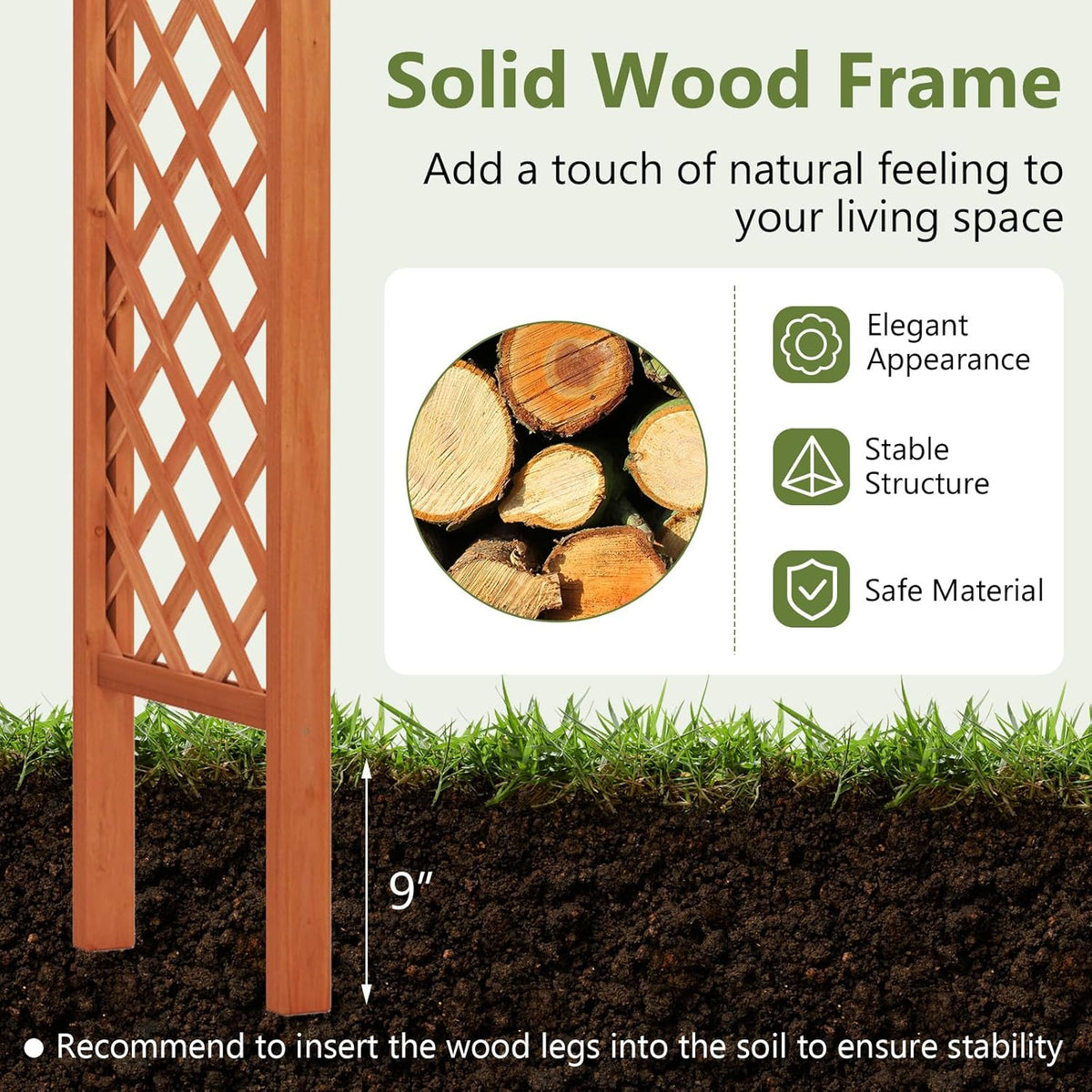S AFSTAR 84" Wooden Garden Arbor, Plant Climbing Arch Trellis Pergola Archway Wedding Arch for
