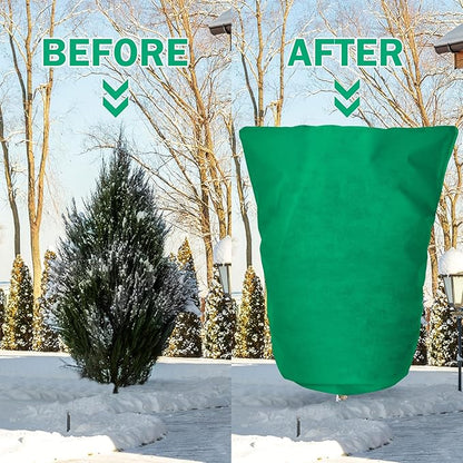 2 Pcs Plant Covers Freeze Protection Extra Large Frost Cloth Plant Covers with Zipper Drawstring