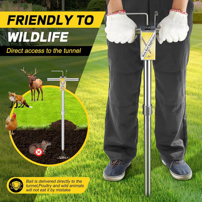 Gopher & Mole Bait Applicator, Stainless Steel Gopher/Mole/Vole Killer, Durable and Removable