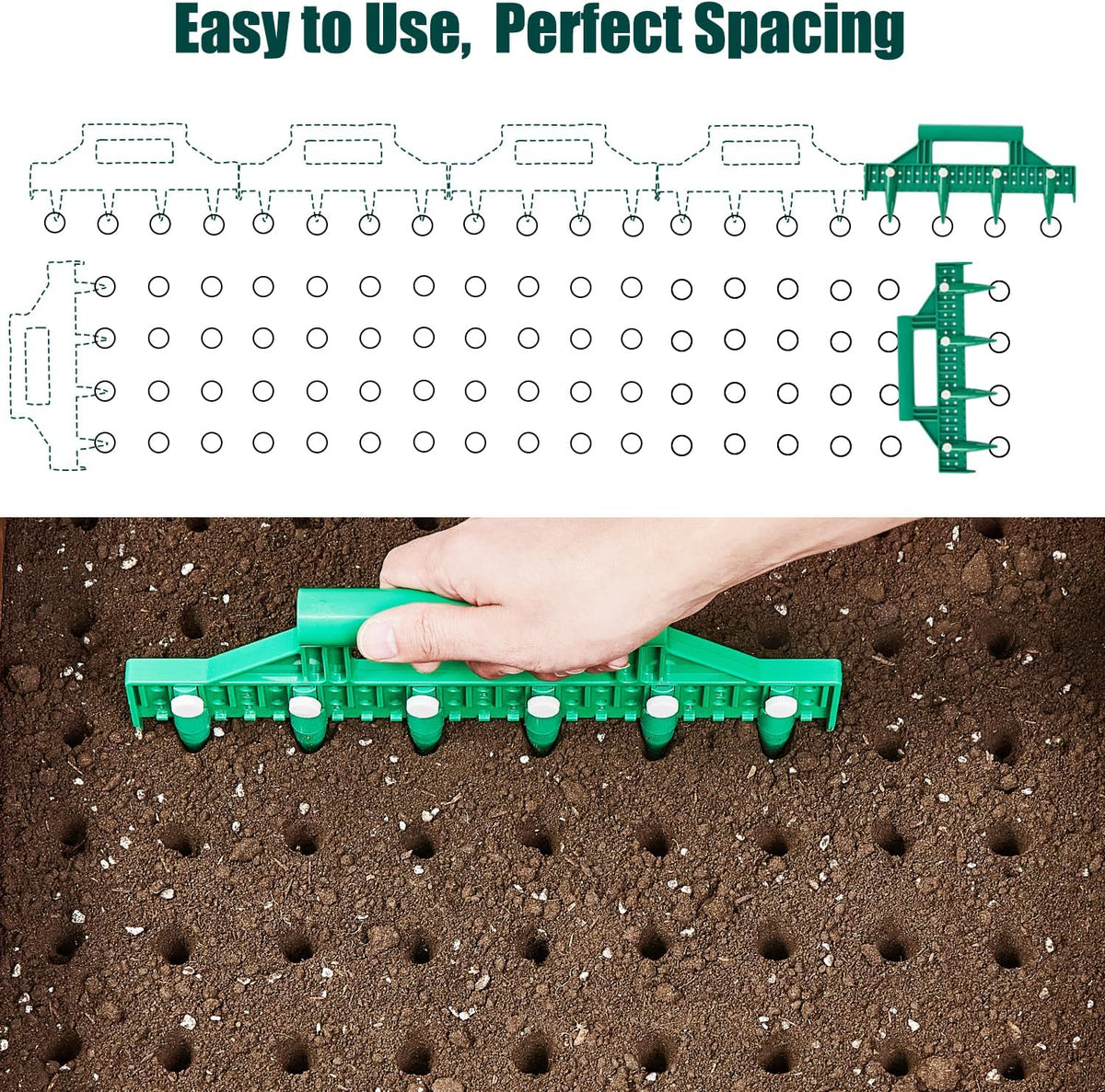 Seed Dibber, Multifunctional Seed Spacer Tool, Seed-in Soil Digger Garden Spacer aid for Planting