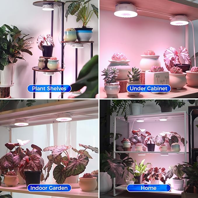 Barrina Orbgrow OG09 Puck LED Grow Light, Pinkish White 36W(4 x 9W, 540 Watt Equiv), Plant Lights