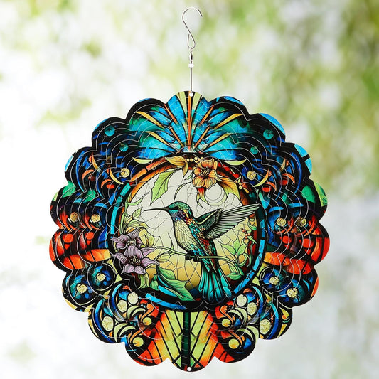 Hummingbird Outdoor Wind Spinners Decorations, Birthday Gifts for Women Mom Wife Grandma, 12 inch