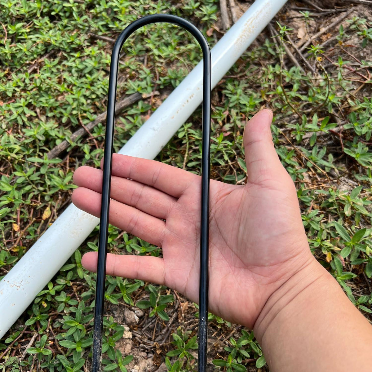 Heavy Duty Trampoline Anchors High Wind U-Shaped Sharp Ends Ground Anchor Galvanized Steel 11.8inch