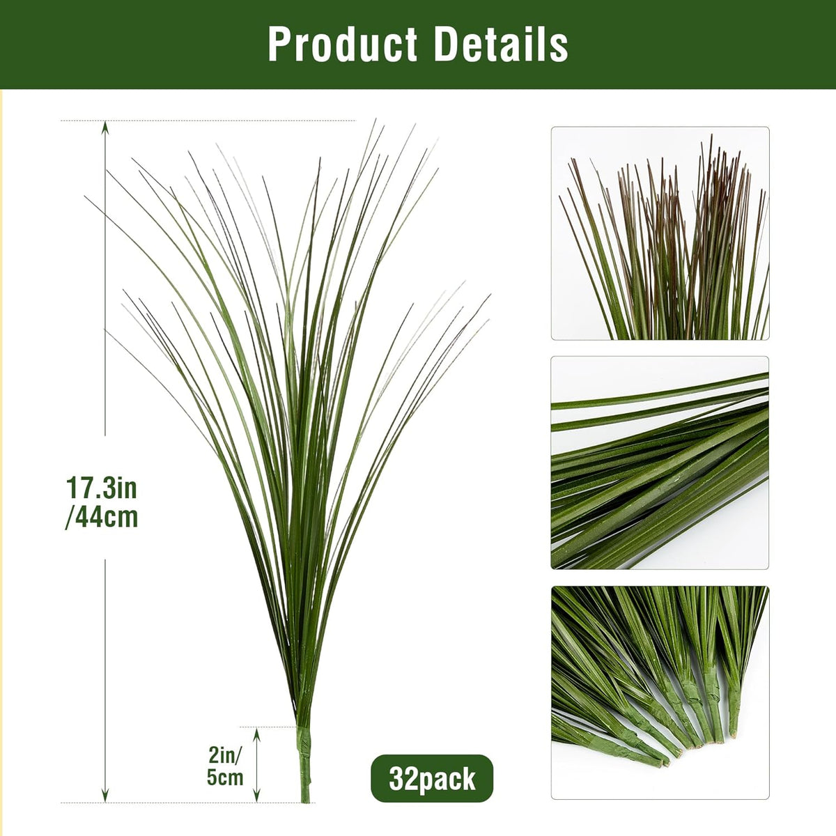 32PCS 17.3" Fake Plants Artificial Wheat Grass Greenery Plastic Plants Fake Grass Artificial Plants